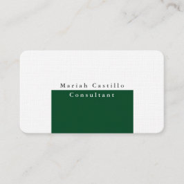 Tarjeta De Visita Elegante bosque verde verde blanco Minimalista mod