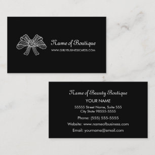 Tarjeta De Visita Elegante Bouquet de Boutique de Encaje Negro