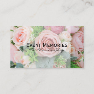 Tarjeta De Visita Elegante Bouquet de flores rosadas
