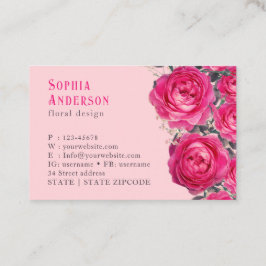Tarjeta De Visita Elegante Bouquet de Rosas