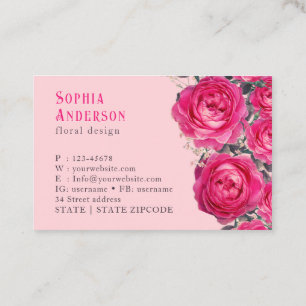 Tarjeta De Visita Elegante Bouquet de Rosas