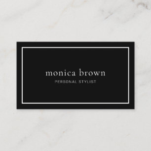 Tarjeta De Visita Elegante boutique minimalista negra
