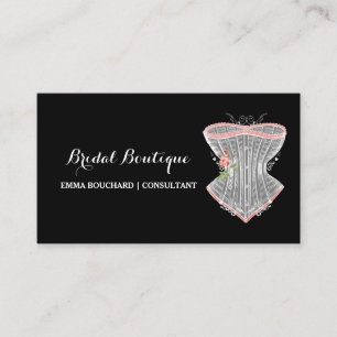 Tarjeta De Visita Elegante Bridal Boutique Viejo Corset Lingerie