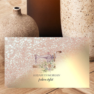 Tarjeta De Visita Elegante brillo dorado Bokeh Ombre