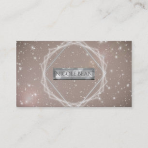 Tarjeta De Visita Elegante Brillo Moderno Glam Geométrico Chic