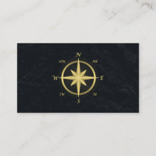 Tarjeta De Visita Elegante brújula náutica