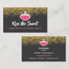 Tarjeta De Visita Elegante bufé de postre de golosinas de oro