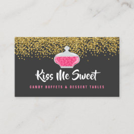 Tarjeta De Visita Elegante bufé de postre de golosinas de oro