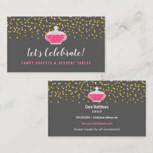 Tarjeta De Visita Elegante Buffet de Dulces de Oro