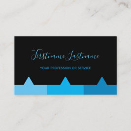 Tarjeta De Visita Elegante bus de monograma mínimo negro e índigo az