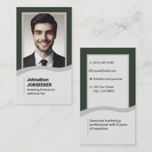Tarjeta De Visita Elegante buscador de empleo decente minimalista ve