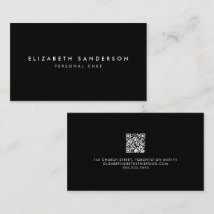 Tarjeta De Visita Elegante Busin de CÓDIGO QR mínimo de lujo en blan