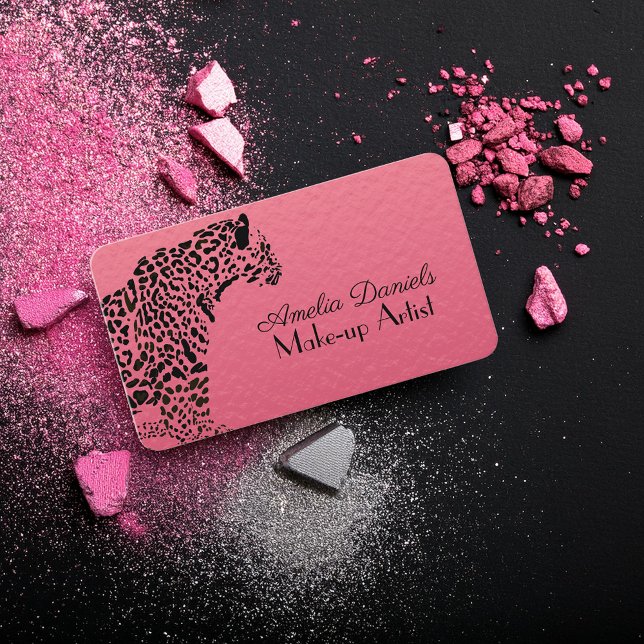 Tarjeta De Visita Elegante Ca de negocios de maquillaje de Jaguar ro (Subido por el creador)
