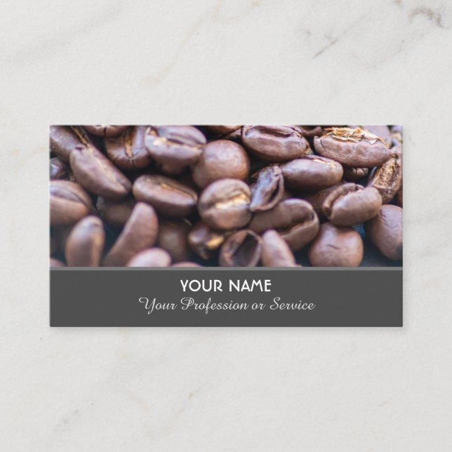 Tarjeta De Visita Elegante café barista amante granos de café (Anverso)