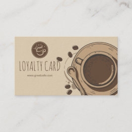 Tarjeta De Visita Elegante Café Brown Loyalty Card