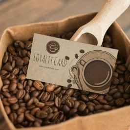 Tarjeta De Visita Elegante Café Brown Loyalty Card
