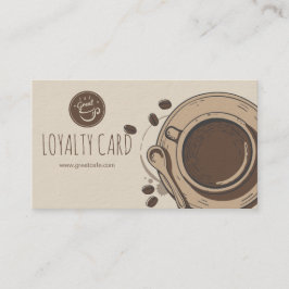 Tarjeta De Visita Elegante Café Brown Loyalty Card