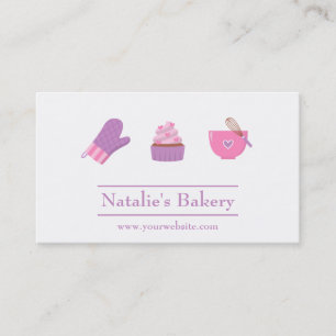 Tarjeta De Visita Elegante Cafetería Panadería de Cupcakes Modernos 