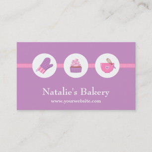 Tarjeta De Visita Elegante Cafetería Panadería de Cupcakes Modernos 
