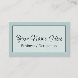 Tarjeta De Visita Elegante caligrafía azul verde azulado moderno