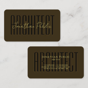Tarjeta De Visita Elegante caligrafía de oro Textos Arquitecto de lu