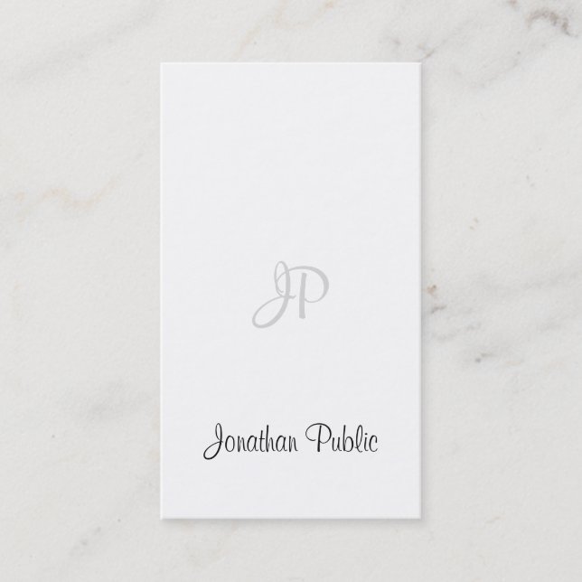 Tarjeta De Visita Elegante caligrafía guión moderno monograma elegan (Anverso)