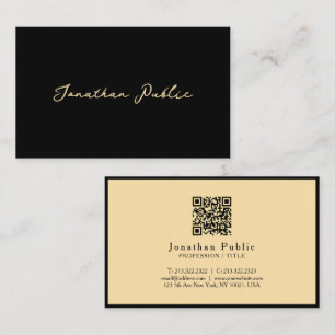 Tarjeta De Visita Elegante caligrafía moderna guión océano oro negro