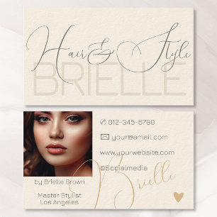 Tarjeta De Visita Elegante caligrafía moderna imagen de fotografía