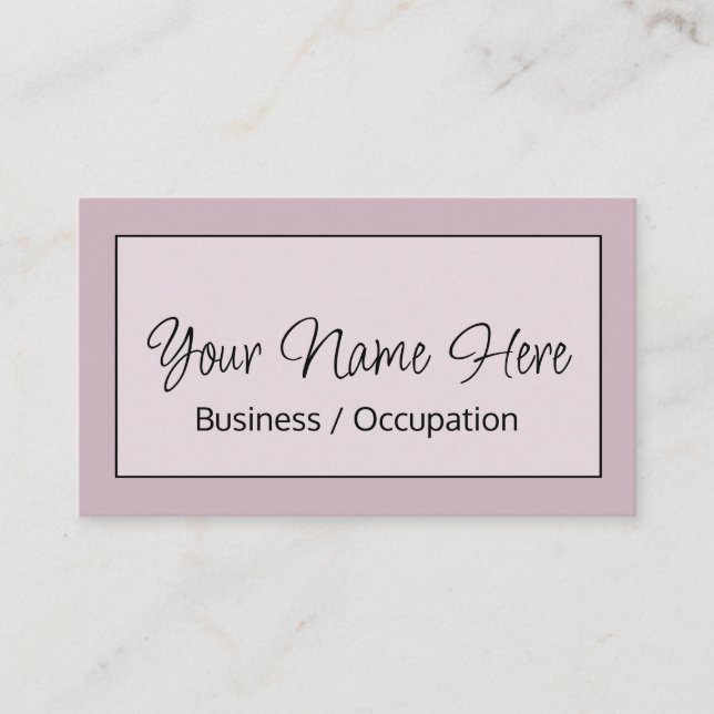 Tarjeta De Visita Elegante caligrafía polvorienta mauve rosa moderno (Anverso)