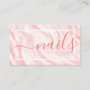 Tarjeta De Visita Elegante caligrafía rosa blanca Moda de firma