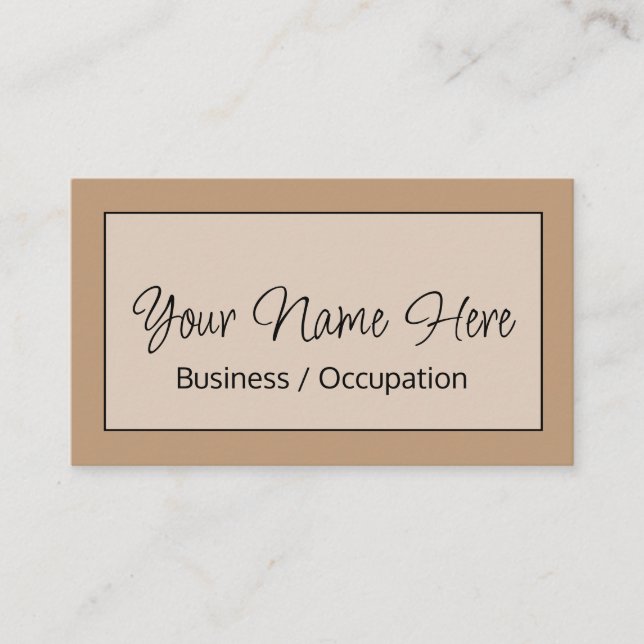 Tarjeta De Visita Elegante caligrafía terra cotta marrón (Anverso)