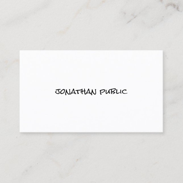 Tarjeta De Visita Elegante caligrafía Texto simple plantilla moderna (Anverso)
