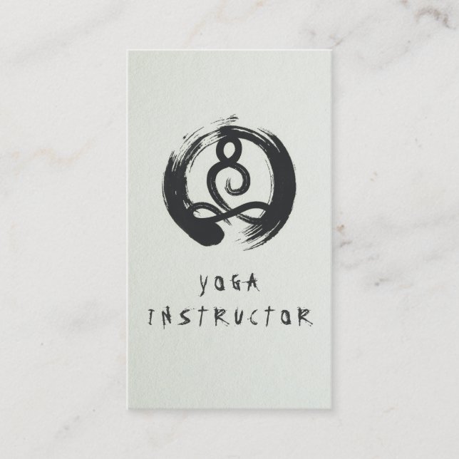 Tarjeta De Visita Elegante caligrafía Yoga Meditación ZEN OM Símbolo (Anverso)