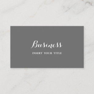 Tarjeta De Visita Elegante caligráfico elegante y gris oscuro Minim