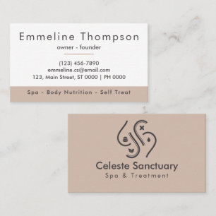 Tarjeta De Visita Elegante Calmando Estético suave Beige Limpio Mode