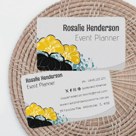 Tarjeta De Visita Elegante Camellias Doradas Personalizadas