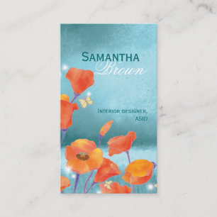 Tarjeta De Visita Elegante campo de adormidera inspirado