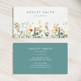 Tarjeta De Visita Elegante campo de flores silvestres
