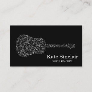 Tarjeta De Visita Elegante cantante blanco maestro de música de voz