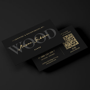Tarjeta De Visita Elegante carpintería moderna en madera con guión n