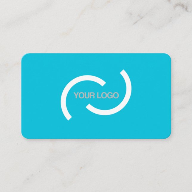 Tarjeta De Visita Elegante carta turquesa. Personalizar con su logot (Anverso)