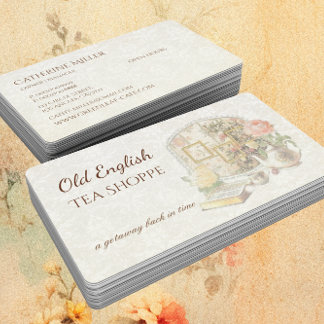 Tarjeta De Visita Elegante casa de té victoriana de época