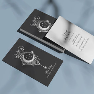 Tarjeta De Visita Elegante Celestial Mystical Vertical