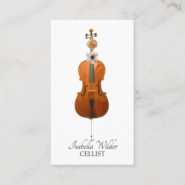 Tarjeta De Visita Elegante Cellista (Anverso)