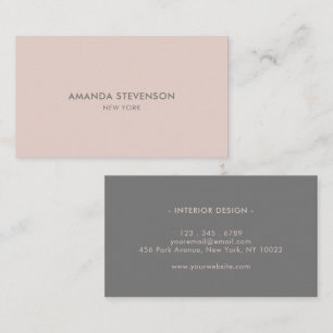Tarjeta De Visita Elegante ceniza y profesional beige