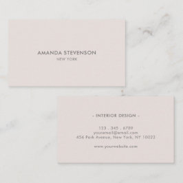 Tarjeta De Visita Elegante ceniza y profesional beige