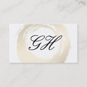 Tarjeta De Visita Elegante cepillado con texto de guión de monograma