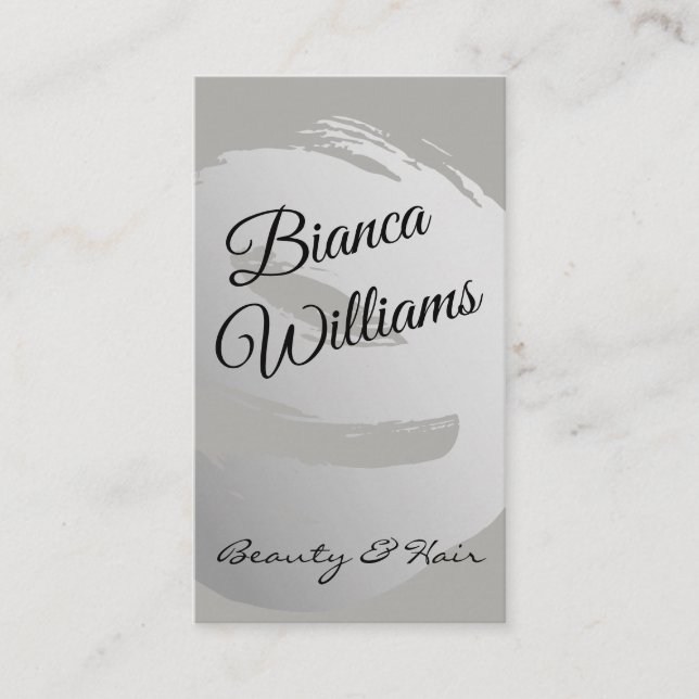 Tarjeta De Visita Elegante cepillado de oro / gris (Anverso)