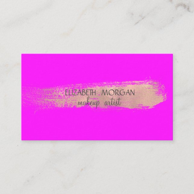 Tarjeta De Visita Elegante cepillo de Relieve metalizado dorado, flu (Anverso)