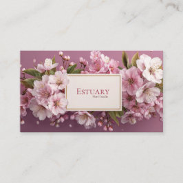 Tarjeta De Visita Elegante cerezo Blossom Garland Mauve